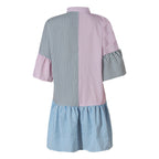 R&B | Gestreiftes Kleid mit kontrastierendem Print
