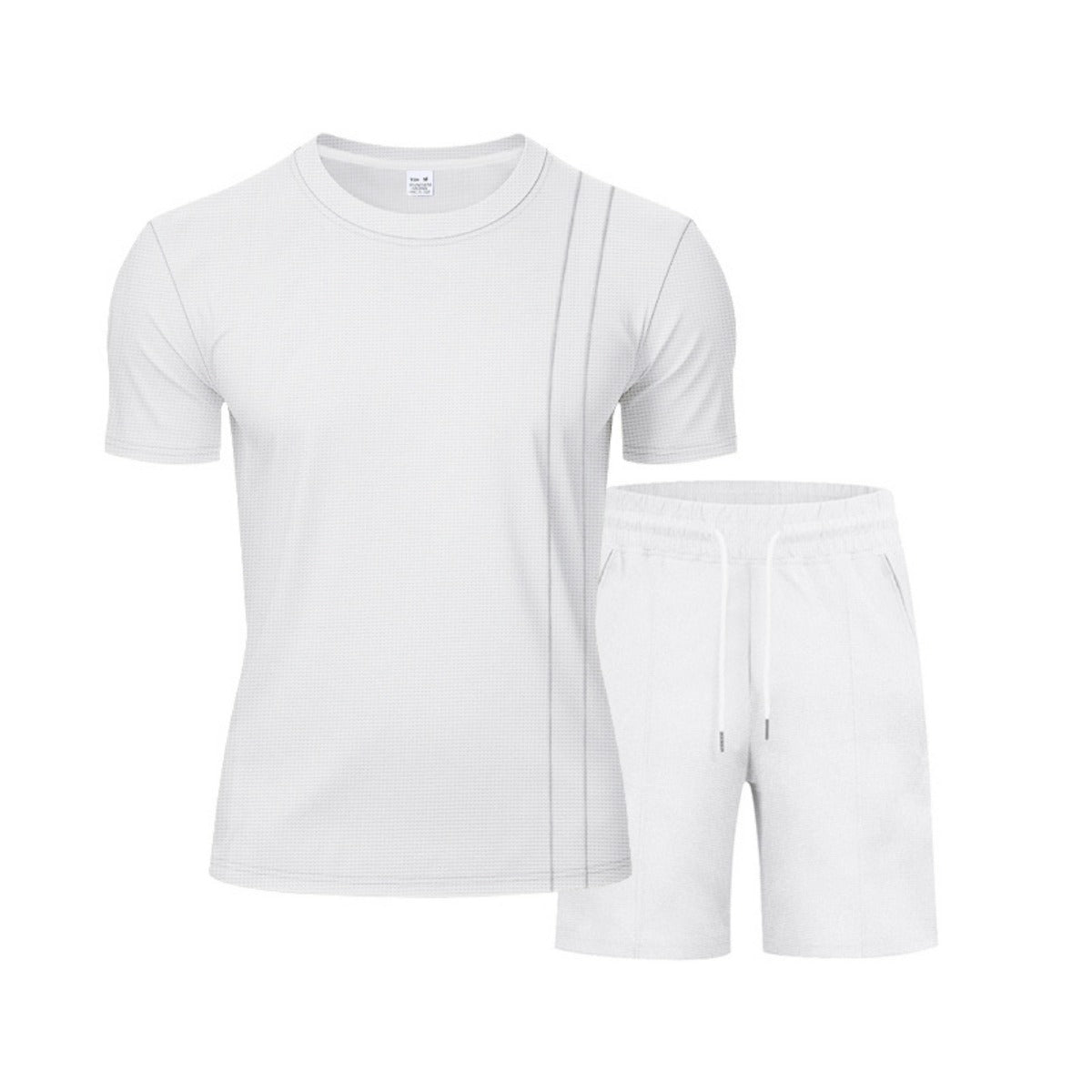 R&B | Waffel-Kurzarm-Shorts Zweiteiliges Set
