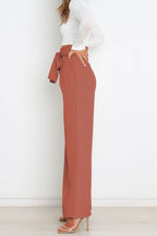 R&B | Hohe Taille Paperbag Hose mit Schleifendetail
