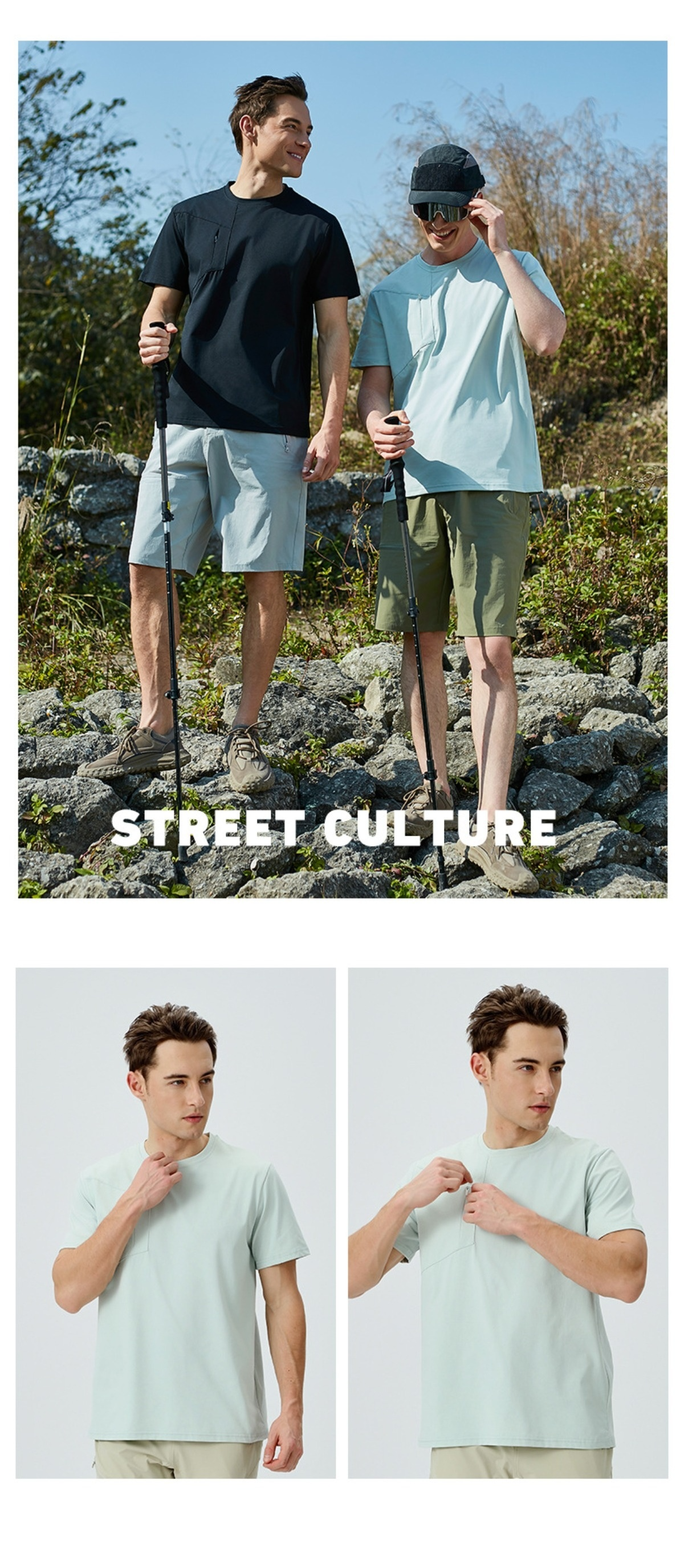 R&B | Herren Sport Frühling und Sommer Sonnenschutz kurze Ärmel