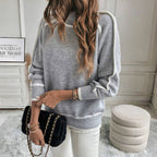 R&B | Strickpullover mit Hohem Kragen Kontrastkanten Warm und Modern