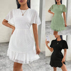 R&B | Dreidimensionales Kleid mit Rüschenrand und Punkten