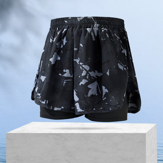 R&B | Doppellagige Herren Sport Fitness Anti-Peinlichkeit Strandhose