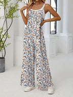 R&B | Verstellbarer Schultergurt Druck lässig Hosenträger floral Jumpsuit