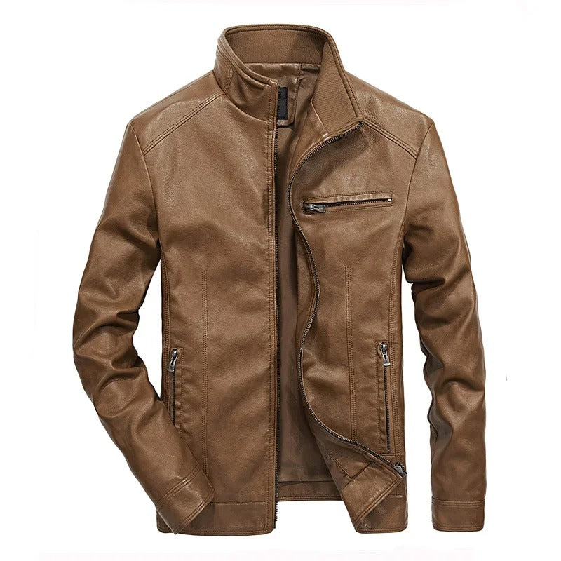 R&B | Lederjacke für Herren Frühlingsjacke mit Reißverschluss