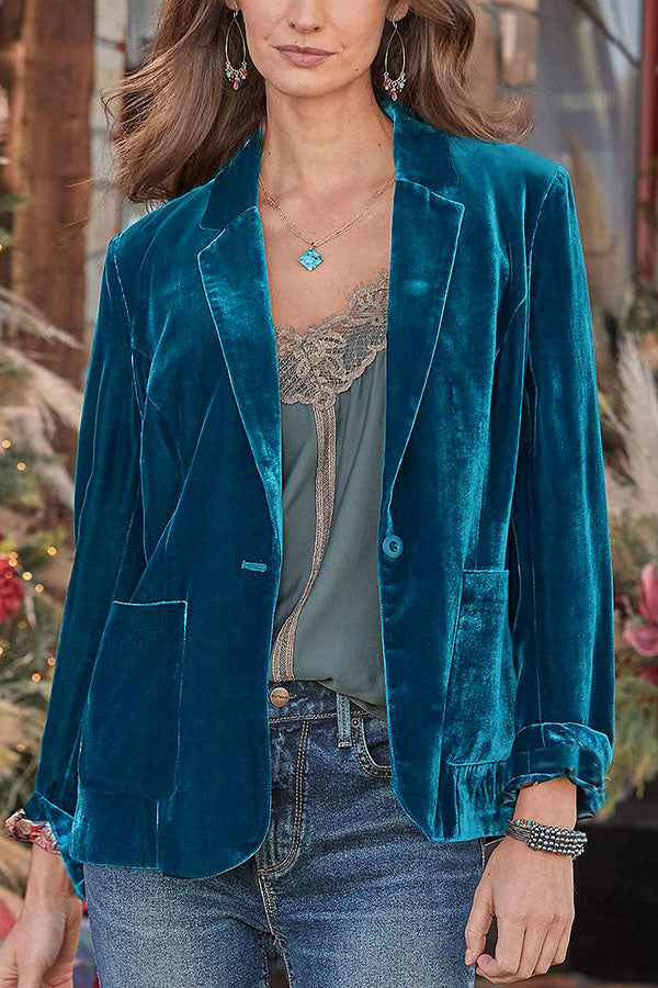 R&B | Samt Cropped Top kleine Blazer