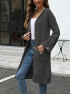 R&B | Lange Strickjacke Knopfverschluss Zeitlos und Bequem