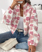 R&B | Gemütliche Fleecejacke mit Süßem Blumenmuster