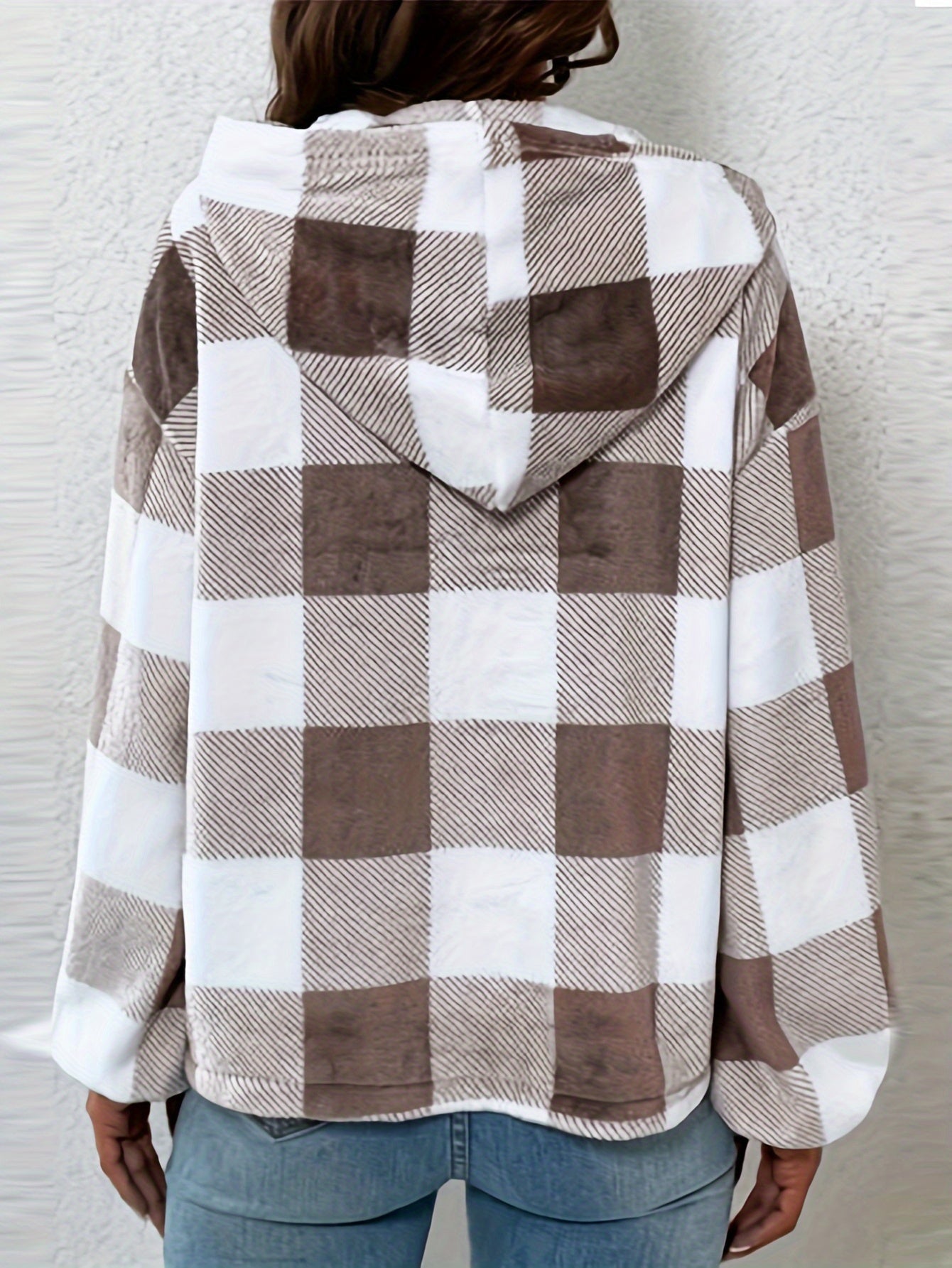 R&B | Flannel Karierter Hoodie Baumwolle und Polyester Trendig und Komfortabel