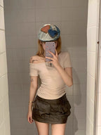 R&B | Schräge Schulter Off-Shoulder Kurzarm