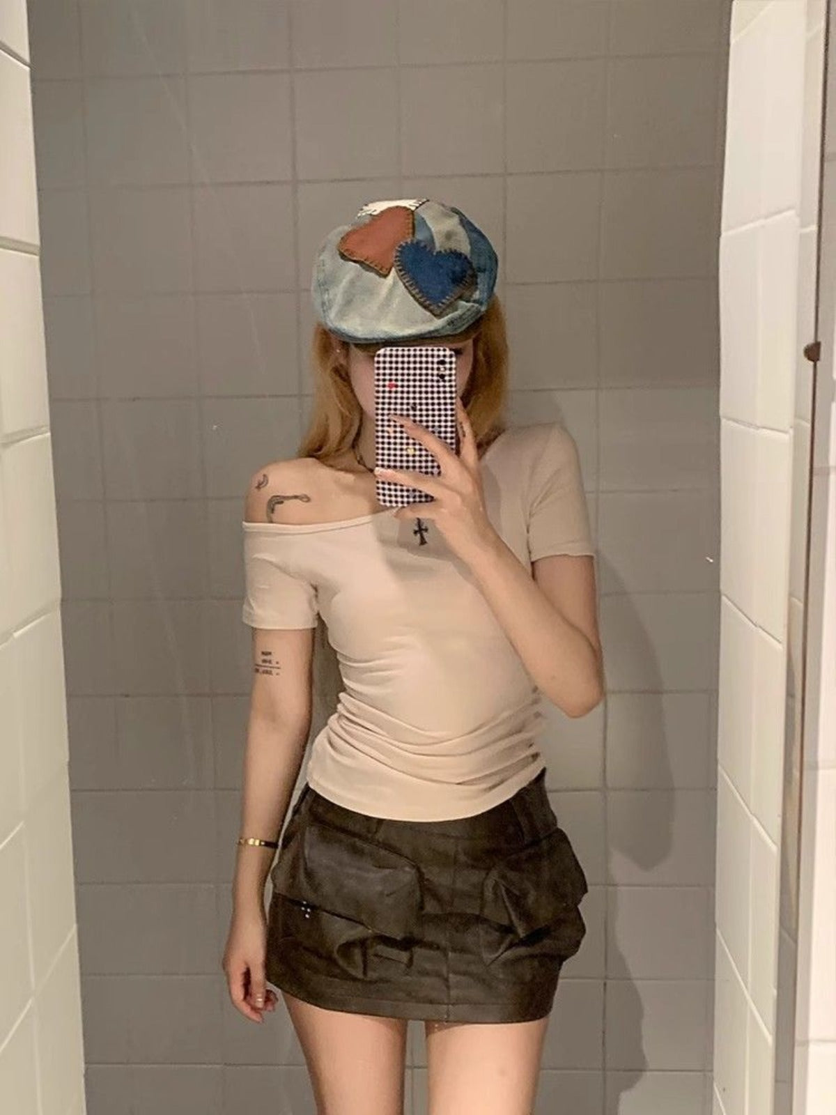 R&B | Schräge Schulter Off-Shoulder Kurzarm