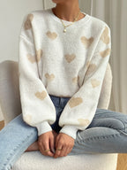 R&B | Lässiger Strickpullover mit Herzchen Damen