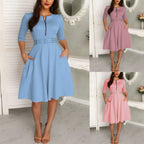 R&B | Kleid mit Gürtel und Reißverschluss
