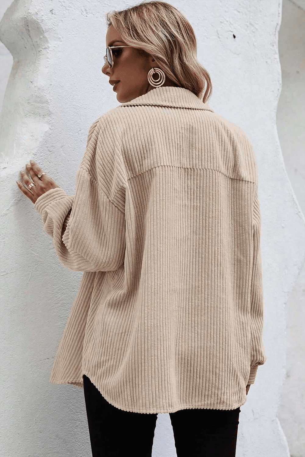 R&B | Rippierte Hemdjacke Baumwollmischung Komfortabel und Elegant