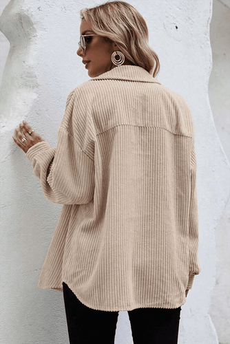 R&B | Rippierte Hemdjacke Baumwollmischung Komfortabel und Elegant