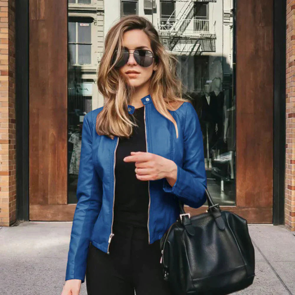R&B | Elegante Italienische Lederbikerjacke