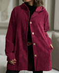 R&B | Lässige Cordjacke mit Kapuze für Damen