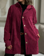 R&B | Lässige Cordjacke mit Kapuze für Damen