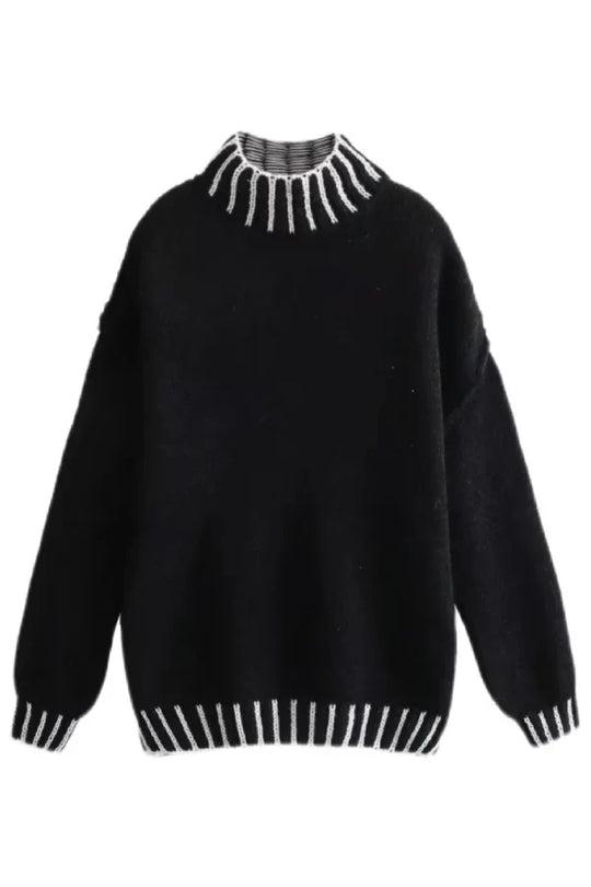 R&B | Gemütlicher Rollkragenpullover mit Farbblockmuster