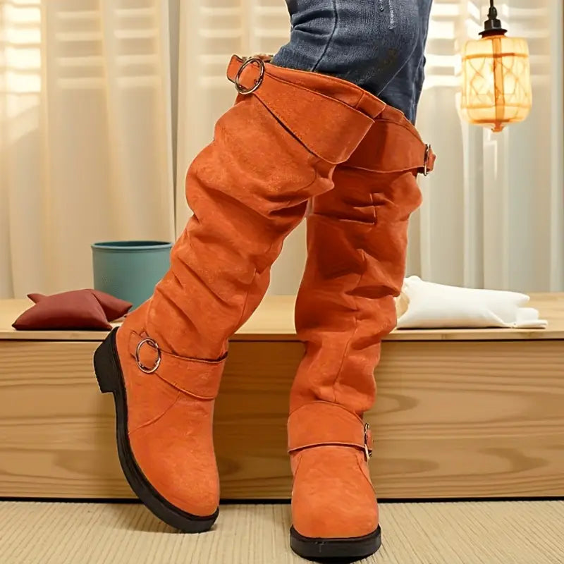 Retro-Reitstiefel aus Wildleder R&B R&B