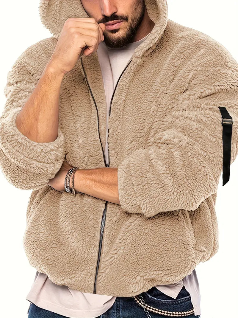 R&B Teddyjacke mit Reißverschluss für Männer