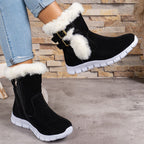 Stilvolle Winterstiefel mit Fellbesatz und Schnallen R&B R&B