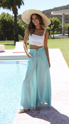 R&B | Hose mit weitem Bein und elastischer Taille