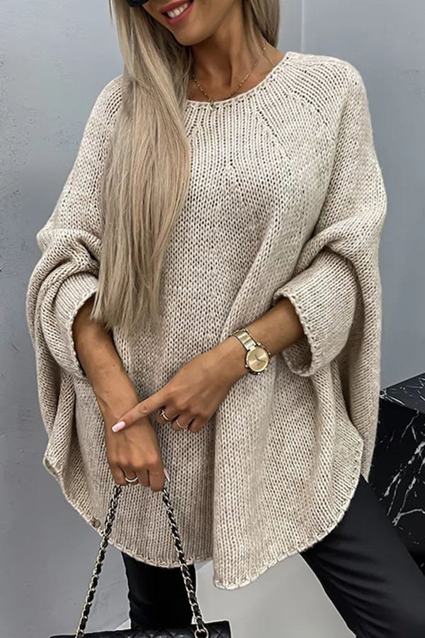R&B | Vila Rippenstrick Poncho-Bluse