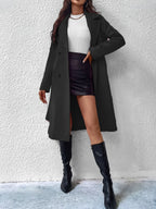 R&B | Trenchcoat mit Gürtel und einfarbigem Polyestermaterial für Frauen Schicke Oberbekleidung für den alltäglichen Gebrauch