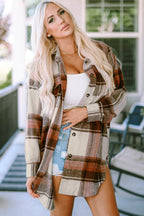 R&B | Lange Karierte Shirtjacke Baumwollmischung Stilvoll und Praktisch