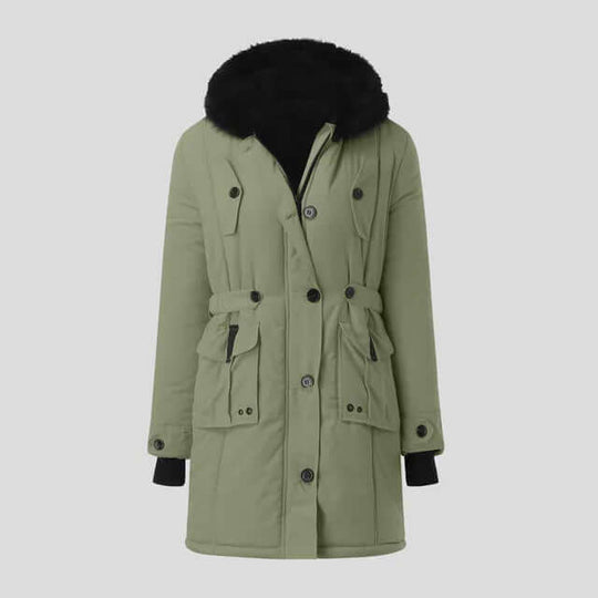 R&B | Damen Winter Parka mit luxuriösem Kunstfellkragen
