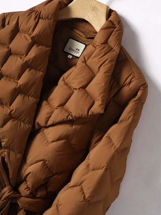 R&B | Damen Gürtel-Mittel-Länge Pufferjacke
