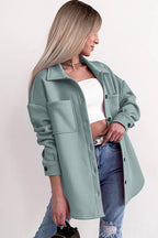 R&B | Oversized Hemdbluse mit Großen Taschen Polyester Minimalistisch und Stilvoll