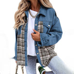R&B | Elegante Damenjacke mit Karomuster und Klassischem Kragen