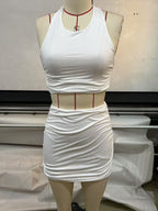 R&B | Ärmelloses Neck Tube Top Weste Hip Wrap Set