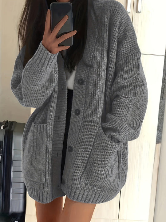 R&B | Damen Freizeit Baumwoll Strickjacke