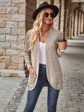 R&B | Damen Freizeit Strickfleeceweste Mit Langen Ärmeln