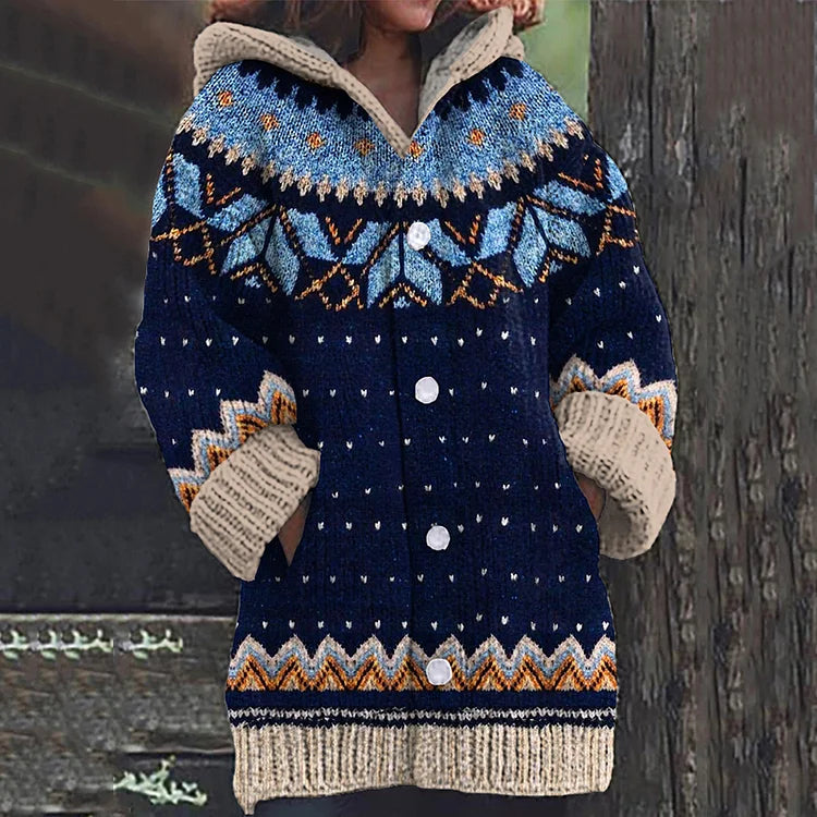 R&B | Warmer Strickcardigan mit Print