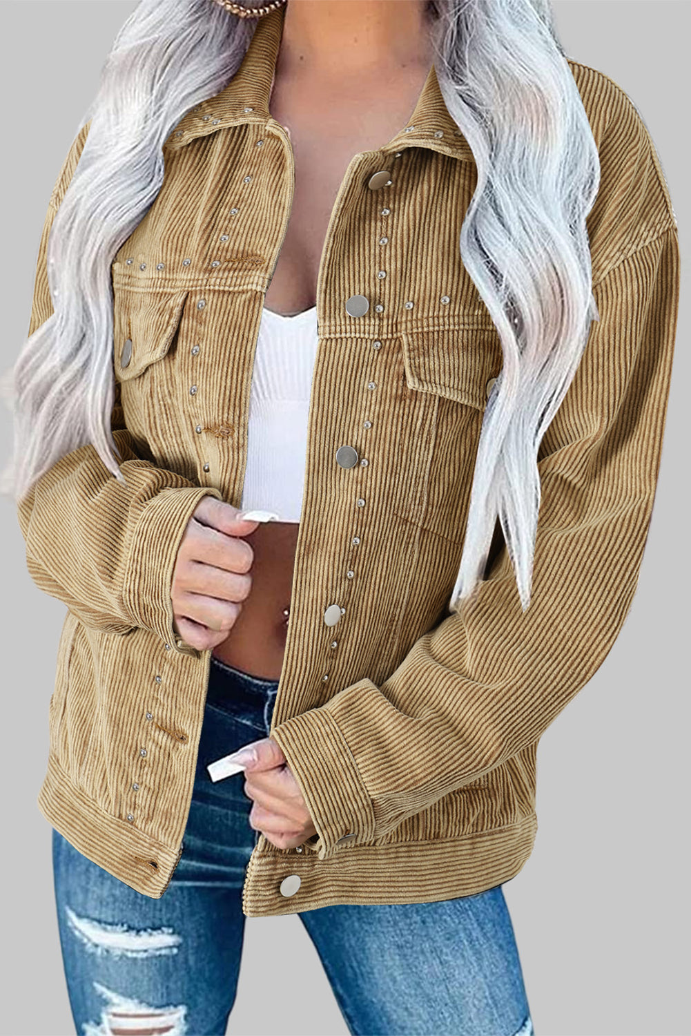 R&B | Cordura-jacke mit Niete Baumwollmischung Trendy und Einzigartig