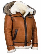 R&B | Winter Lammfelljacke mit Pelzkapuze