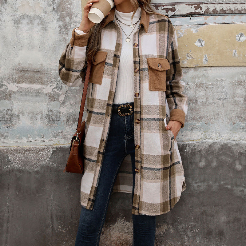 R&B | Karierter Lange Hemdjacke