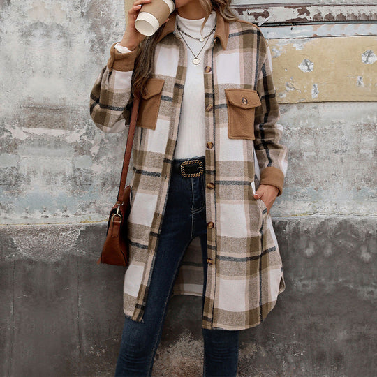 R&B | Karierter Lange Hemdjacke