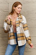 R&B | Karo Gefallen Schulter Shirtjacke
