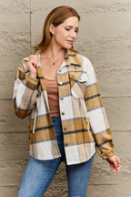 R&B | Karo Gefallen Schulter Shirtjacke