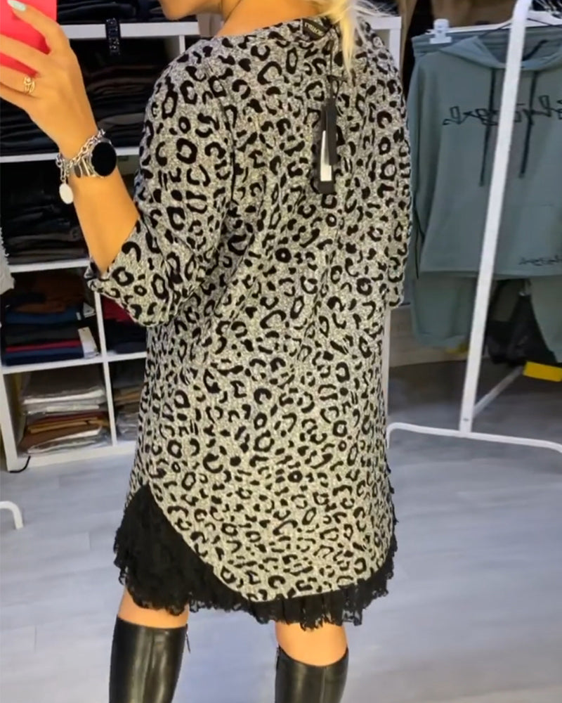 R&B | Stilvolles Kleid mit Leopardenmuster