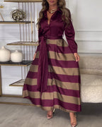 R&B | Kleid mit Streifenmuster und Reversriemen