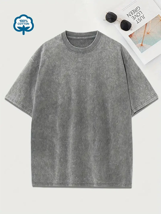R&B | Baumwoll-T-Shirt mit Rundhalsausschnitt