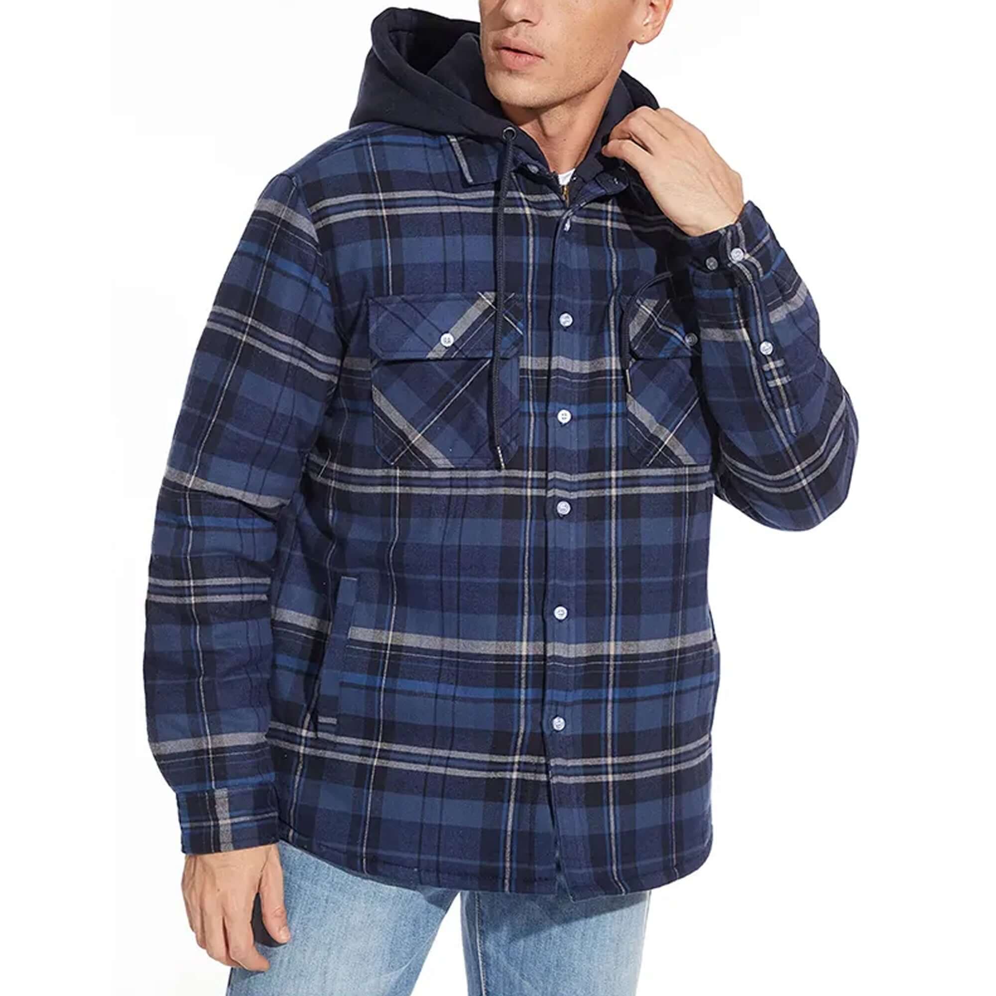 R&B | Herren Karierte Langarm Freizeitjacke