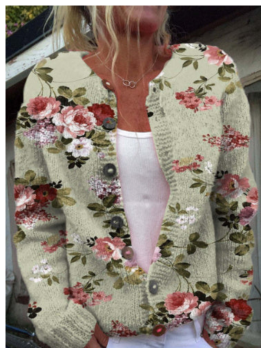 R&B | 3D Digital Gedruckte Strickjacke für Damen