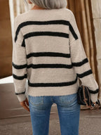 R&B | Stylischer Gestreifter Strickpullover für Frauen
